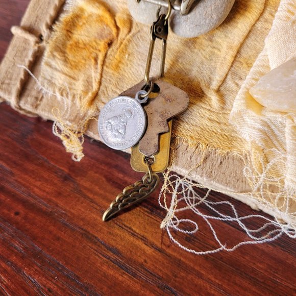 Handmade Art Journal Healing Crystal Rocks Time Dream Drawing Book Angel - Picture 14 of 14